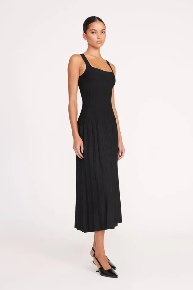 Women Dresses STAUD STAUD ELLISON DRESS BLACK Women Dresses STAUD STAUD ELLISON DRESS BLACK