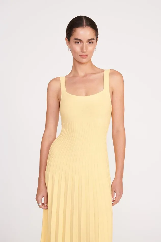 Women Dresses STAUD STAUD ELLISON DRESS LEMON DROP Women Dresses STAUD STAUD ELLISON DRESS LEMON DROP