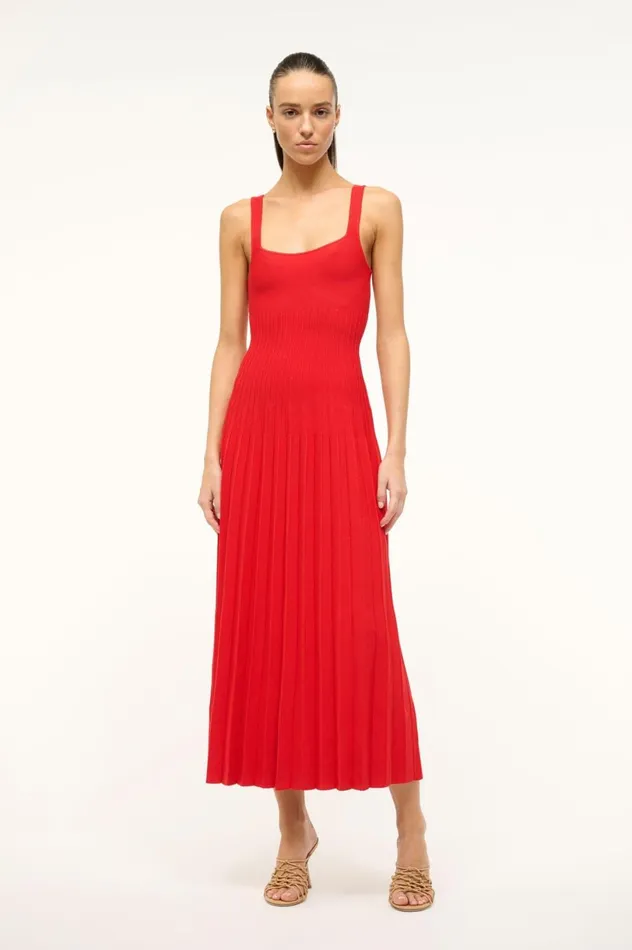 Women Dresses STAUD STAUD ELLISON DRESS RED ROSE
