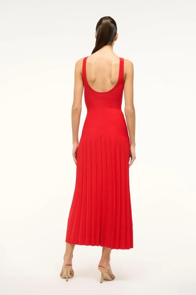 Women Dresses STAUD STAUD ELLISON DRESS RED ROSE Women Dresses STAUD STAUD ELLISON DRESS RED ROSE