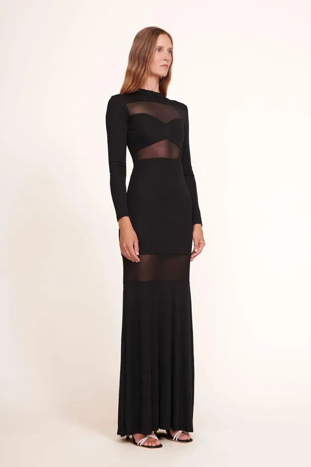 Women Dresses STAUD STAUD FALCON DRESS BLACK Women Dresses STAUD STAUD FALCON DRESS BLACK