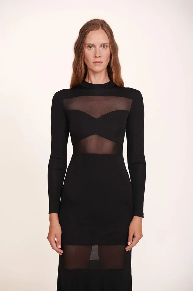 Women Dresses STAUD STAUD FALCON DRESS BLACK Women Dresses STAUD STAUD FALCON DRESS BLACK