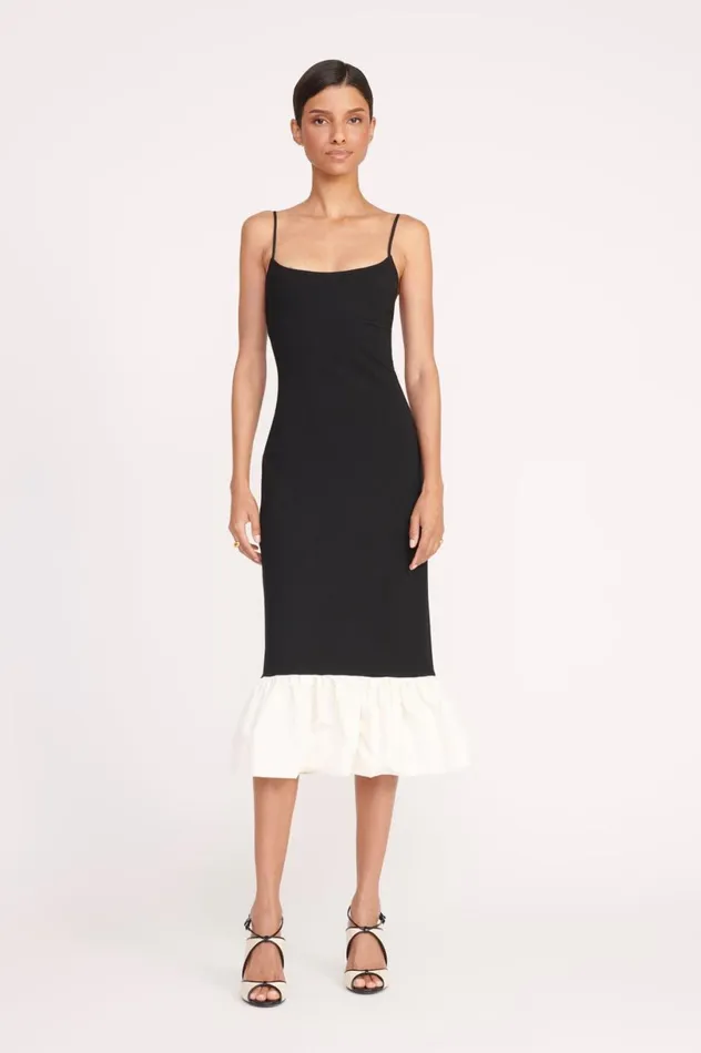 Women Dresses STAUD STAUD FARIDAH DRESS BLACK IVORY