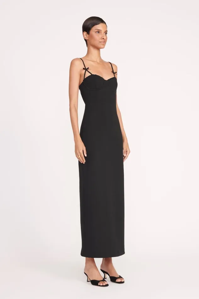 Women Dresses STAUD STAUD GEORGINA DRESS BLACK Women Dresses STAUD STAUD GEORGINA DRESS BLACK