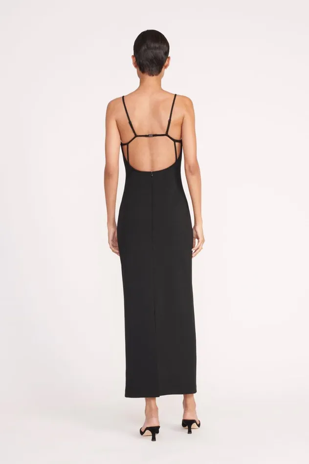 Women Dresses STAUD STAUD GEORGINA DRESS BLACK Women Dresses STAUD STAUD GEORGINA DRESS BLACK