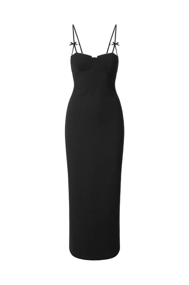 Women Dresses STAUD STAUD GEORGINA DRESS BLACK Women Dresses STAUD STAUD GEORGINA DRESS BLACK