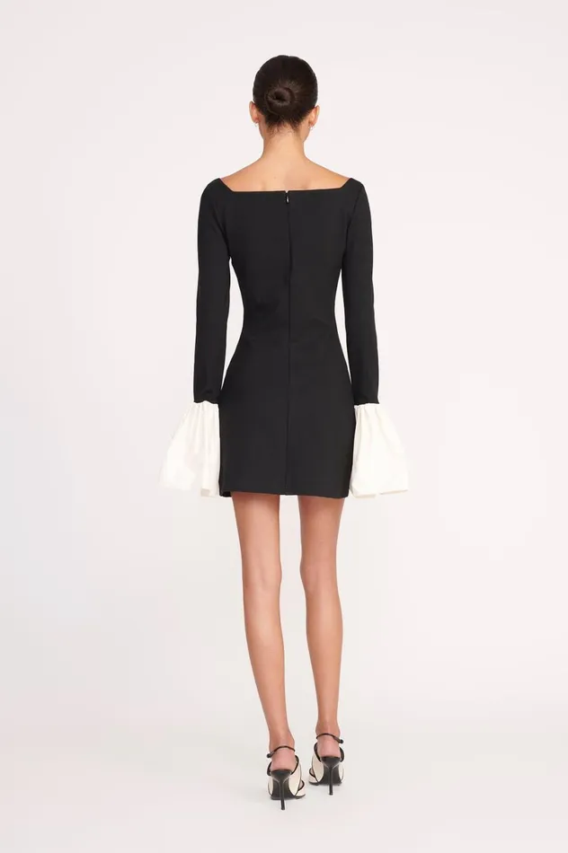 Women Dresses STAUD STAUD HAWTHORNE DRESS BLACK IVORY Women Dresses STAUD STAUD HAWTHORNE DRESS BLACK IVORY