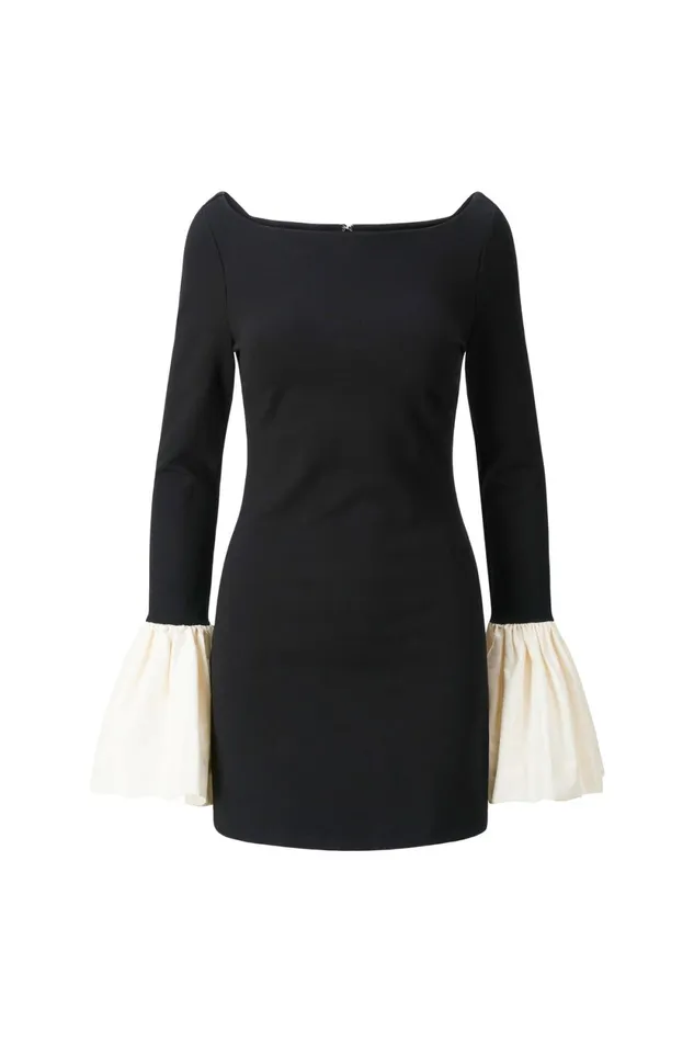 Women Dresses STAUD STAUD HAWTHORNE DRESS BLACK IVORY Women Dresses STAUD STAUD HAWTHORNE DRESS BLACK IVORY