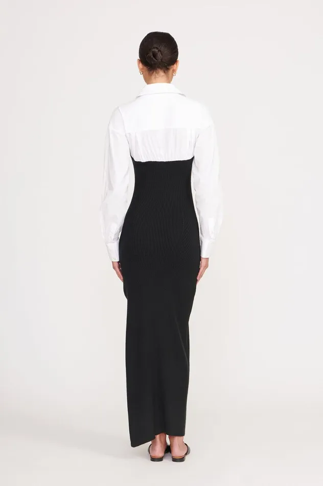 Women Dresses STAUD STAUD HAZEL DRESS BLACK WHITE Women Dresses STAUD STAUD HAZEL DRESS BLACK WHITE