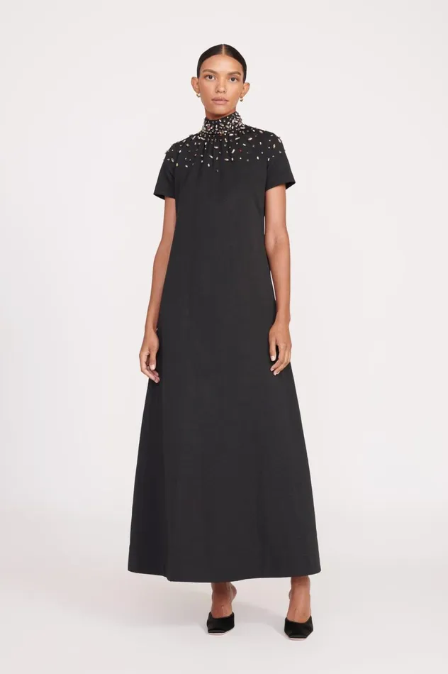 Women Dresses STAUD STAUD ILANA DRESS BLACK SILVER