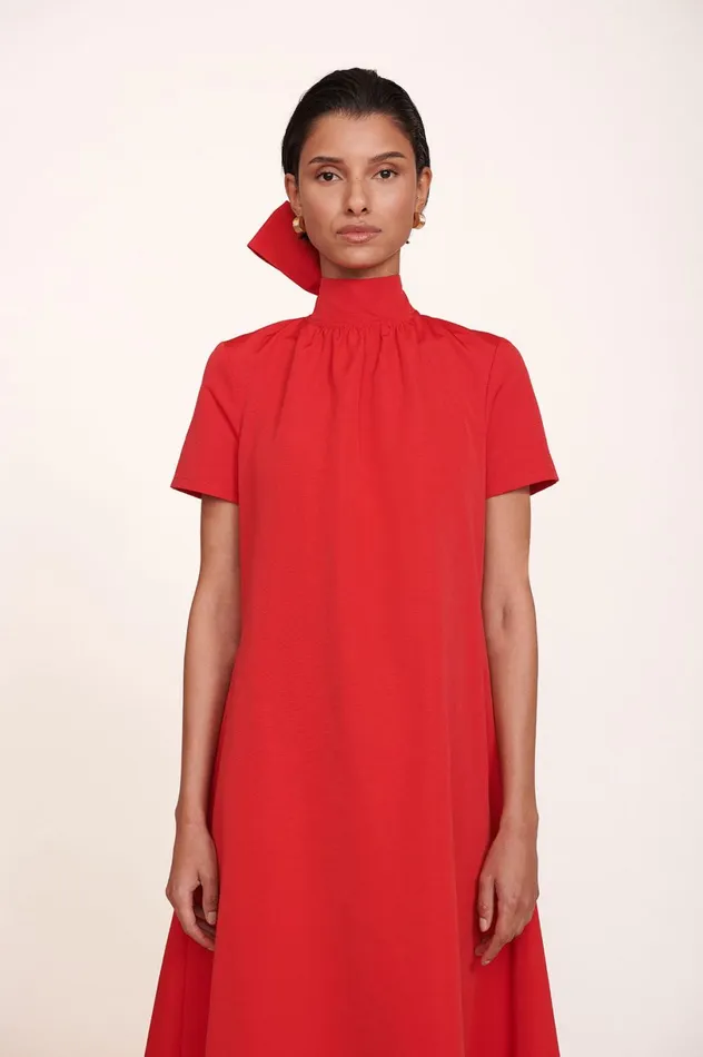 Women Dresses STAUD STAUD ILANA DRESS POINSETTIA Women Dresses STAUD STAUD ILANA DRESS POINSETTIA