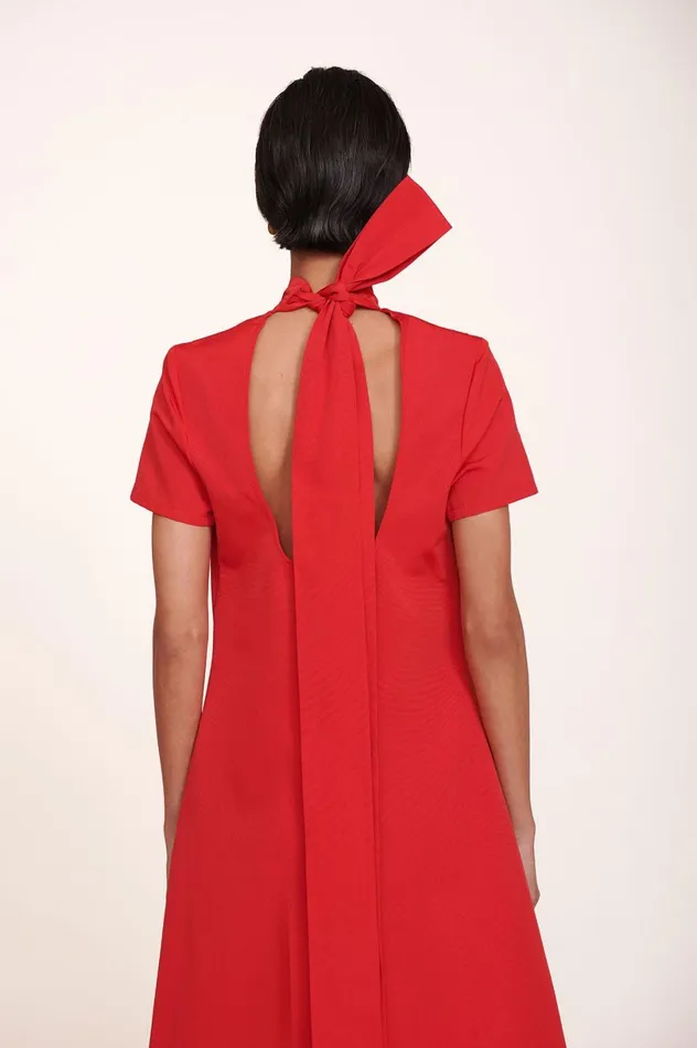 Women Dresses STAUD STAUD ILANA DRESS POINSETTIA Women Dresses STAUD STAUD ILANA DRESS POINSETTIA