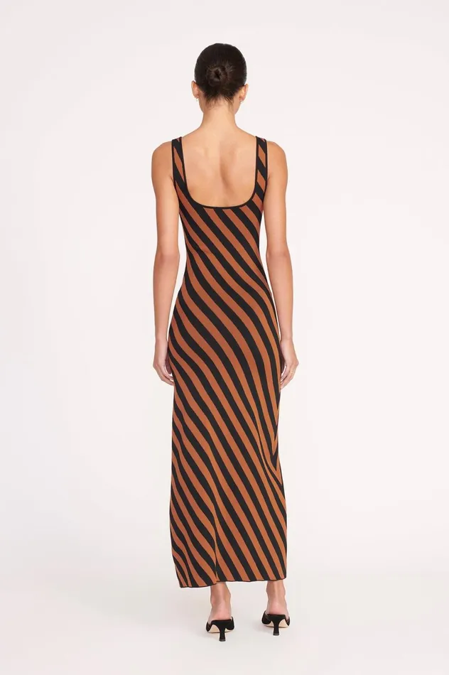 Women Dresses STAUD STAUD KATIE DRESS BLACK TAN SEASHORE STRIPE Women Dresses STAUD STAUD KATIE DRESS BLACK TAN SEASHORE STRIPE