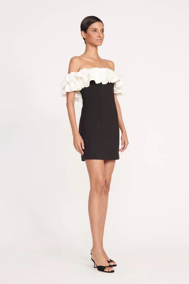 Women Dresses STAUD STAUD KIARA DRESS BLACK IVORY Women Dresses STAUD STAUD KIARA DRESS BLACK IVORY