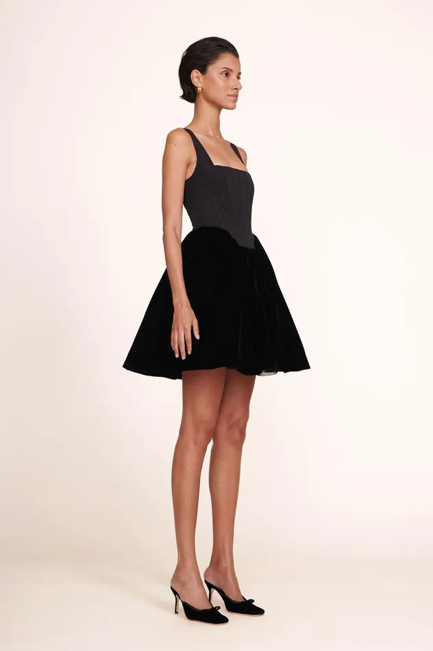 Women Dresses STAUD STAUD LANDSCAPE DRESS BLACK VELVET Women Dresses STAUD STAUD LANDSCAPE DRESS BLACK VELVET