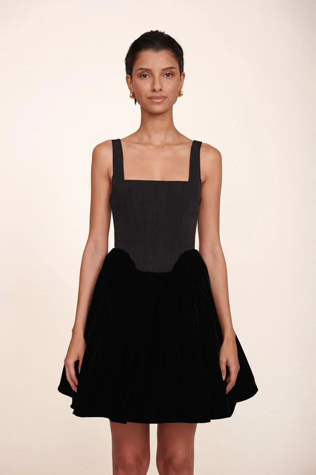 Women Dresses STAUD STAUD LANDSCAPE DRESS BLACK VELVET Women Dresses STAUD STAUD LANDSCAPE DRESS BLACK VELVET