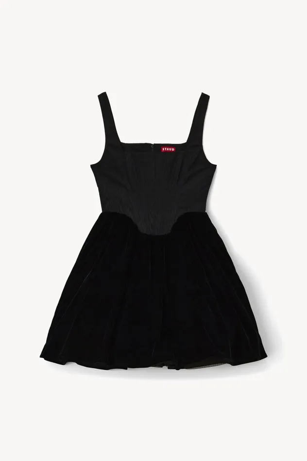 Women Dresses STAUD STAUD LANDSCAPE DRESS BLACK VELVET Women Dresses STAUD STAUD LANDSCAPE DRESS BLACK VELVET
