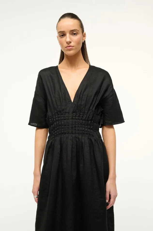 Women Dresses STAUD STAUD LAURETTA DRESS BLACK Women Dresses STAUD STAUD LAURETTA DRESS BLACK
