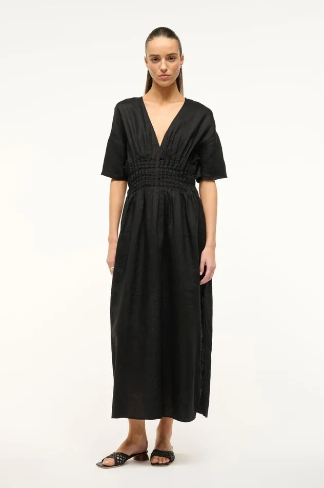 Women Dresses STAUD STAUD LAURETTA DRESS BLACK Women Dresses STAUD STAUD LAURETTA DRESS BLACK