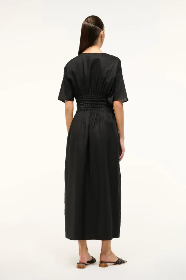 Women Dresses STAUD STAUD LAURETTA DRESS BLACK Women Dresses STAUD STAUD LAURETTA DRESS BLACK