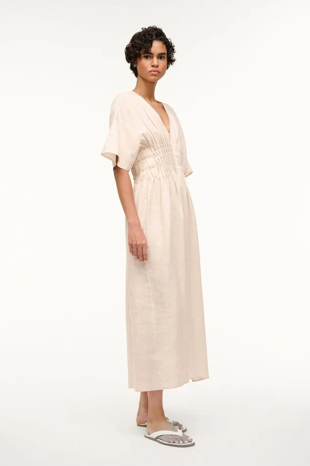 Women Dresses STAUD STAUD LAURETTA DRESS NATURAL Women Dresses STAUD STAUD LAURETTA DRESS NATURAL