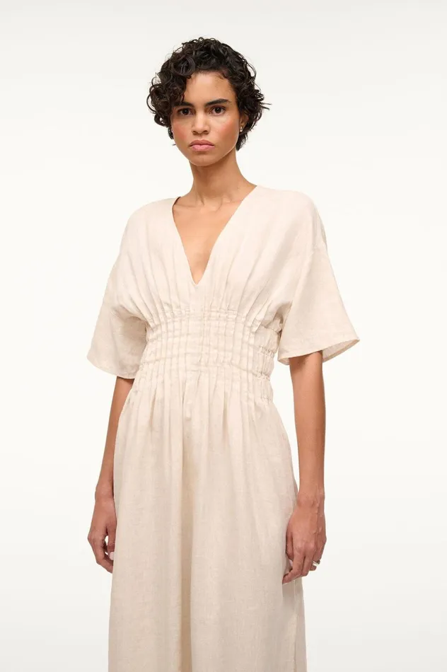 Women Dresses STAUD STAUD LAURETTA DRESS NATURAL Women Dresses STAUD STAUD LAURETTA DRESS NATURAL