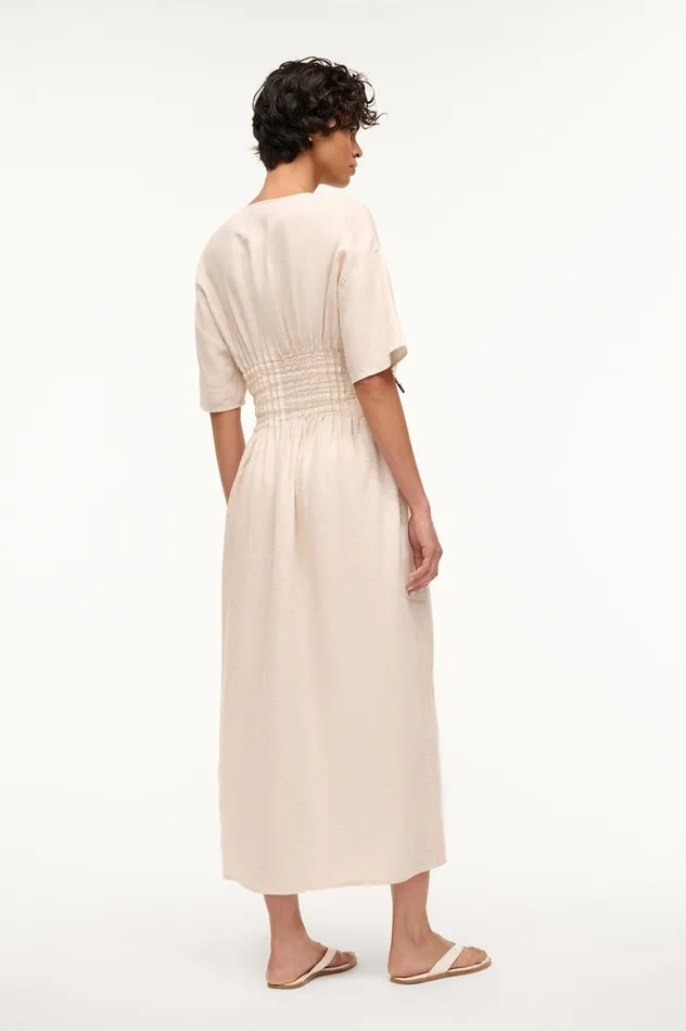 Women Dresses STAUD STAUD LAURETTA DRESS NATURAL Women Dresses STAUD STAUD LAURETTA DRESS NATURAL