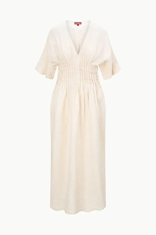 Women Dresses STAUD STAUD LAURETTA DRESS NATURAL Women Dresses STAUD STAUD LAURETTA DRESS NATURAL