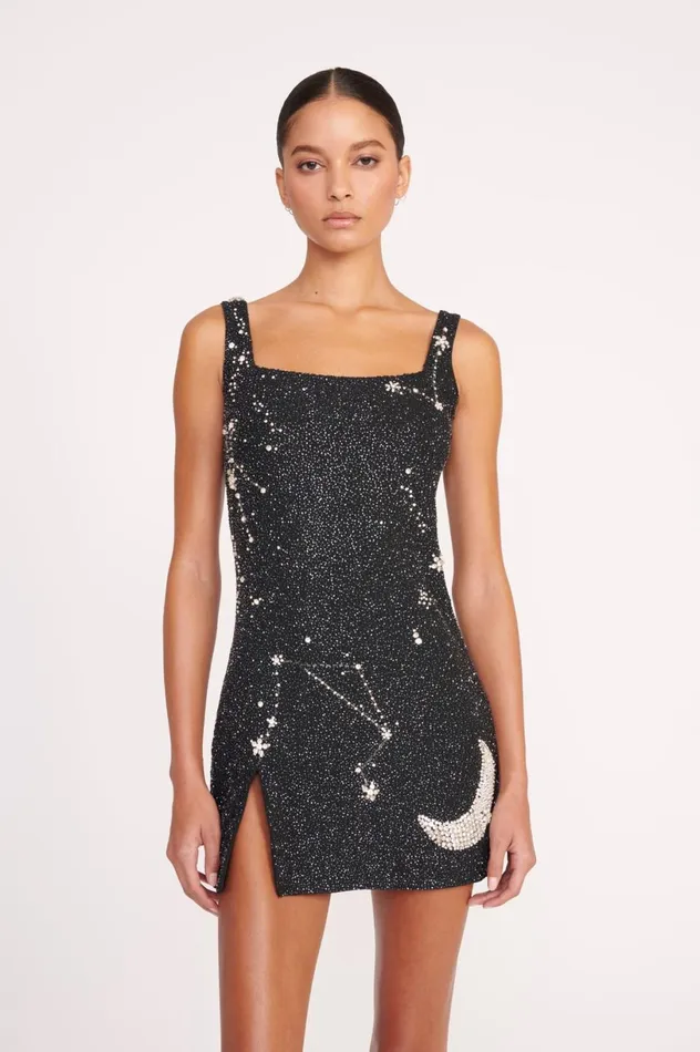 Women Dresses STAUD STAUD LE SABLE DRESS STARRY NIGHT Women Dresses STAUD STAUD LE SABLE DRESS STARRY NIGHT