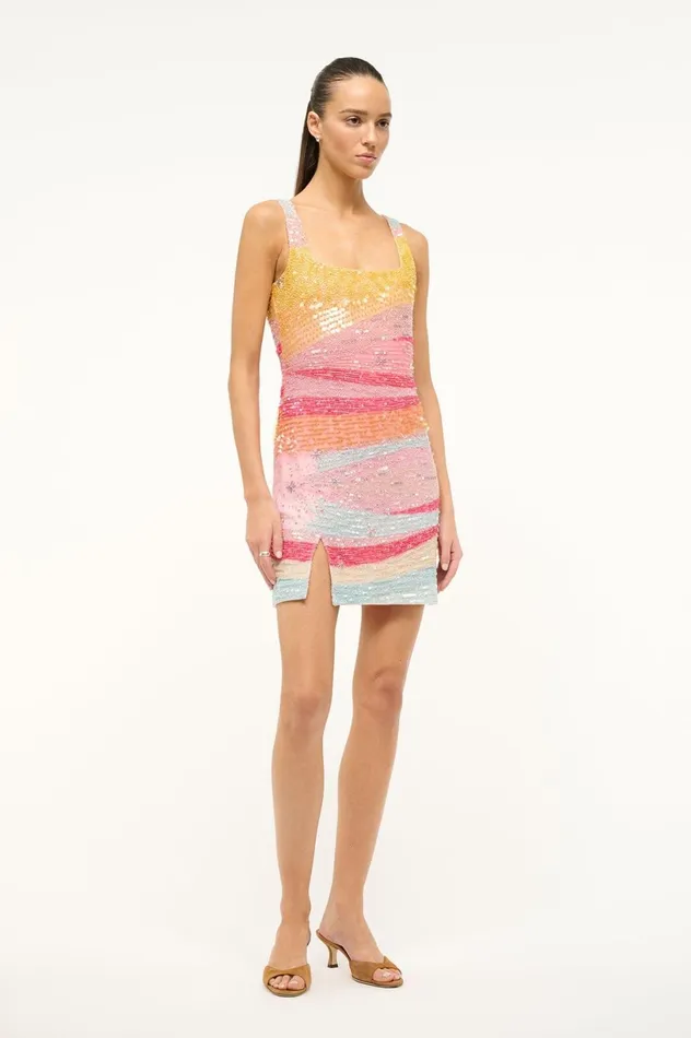 Women Dresses STAUD STAUD LE SABLE DRESS SUNSET Women Dresses STAUD STAUD LE SABLE DRESS SUNSET