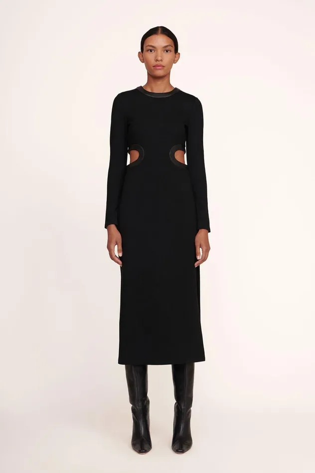 Women Dresses STAUD STAUD LONG SLEEVE DOLCE DRESS BLACK