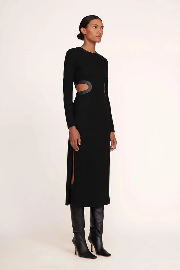 Women Dresses STAUD STAUD LONG SLEEVE DOLCE DRESS BLACK Women Dresses STAUD STAUD LONG SLEEVE DOLCE DRESS BLACK