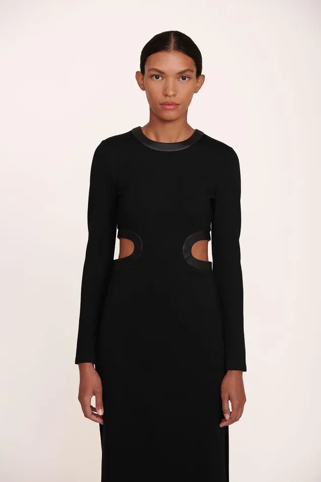 Women Dresses STAUD STAUD LONG SLEEVE DOLCE DRESS BLACK Women Dresses STAUD STAUD LONG SLEEVE DOLCE DRESS BLACK