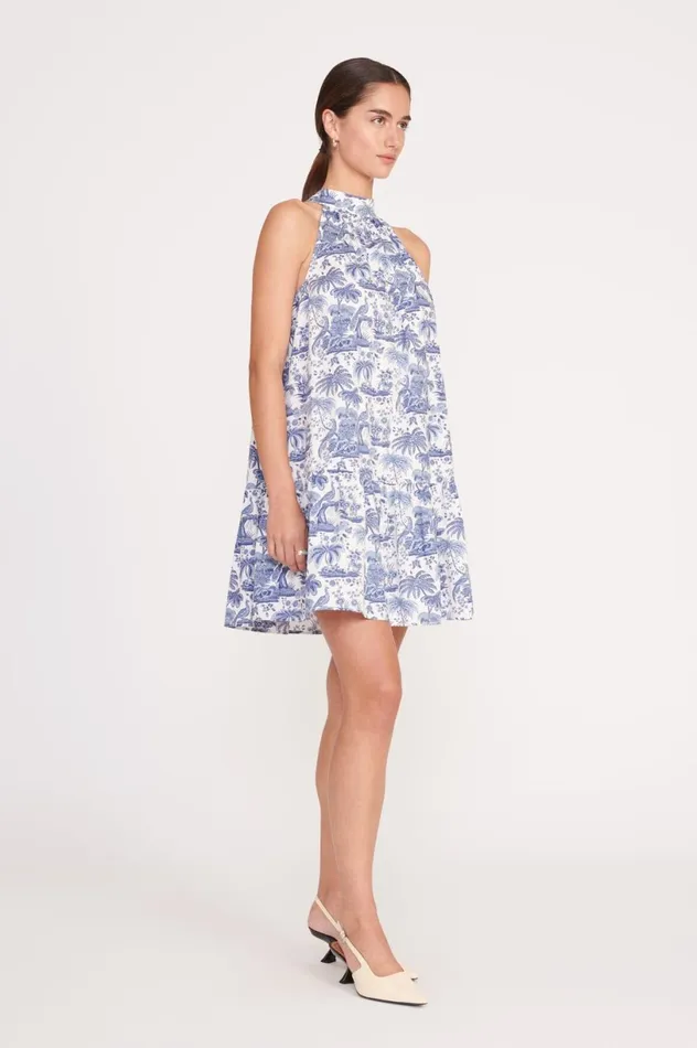 Women Dresses STAUD STAUD MARLOWE DRESS BLUE TOILE Women Dresses STAUD STAUD MARLOWE DRESS BLUE TOILE
