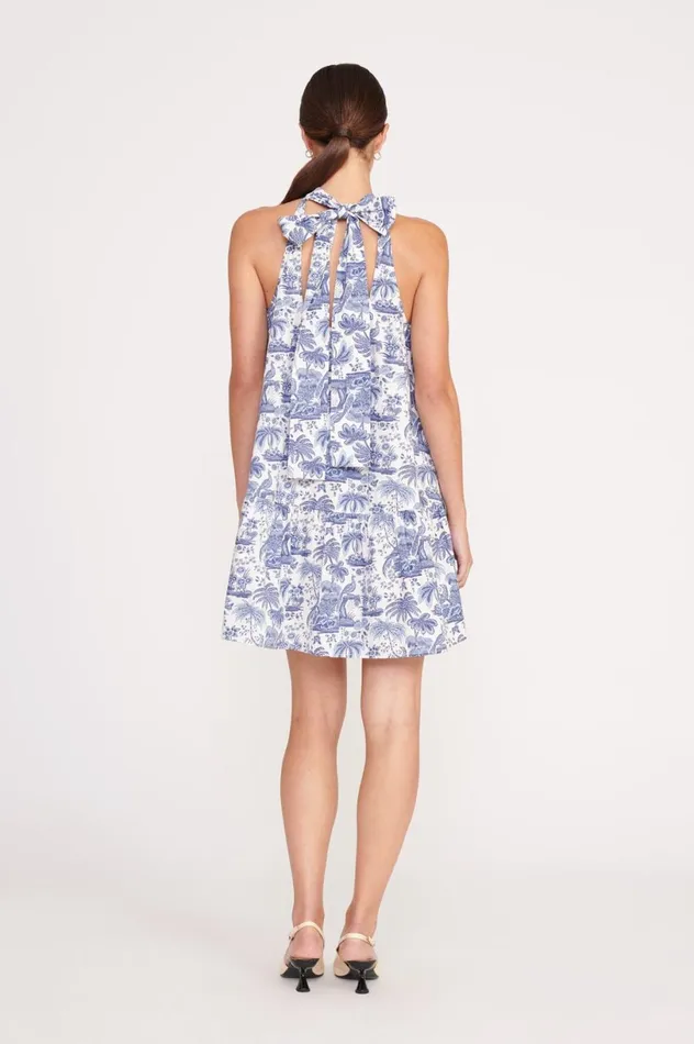 Women Dresses STAUD STAUD MARLOWE DRESS BLUE TOILE Women Dresses STAUD STAUD MARLOWE DRESS BLUE TOILE