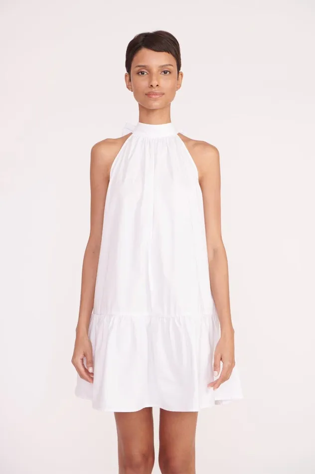 Women Dresses STAUD STAUD MARLOWE DRESS WHITE Women Dresses STAUD STAUD MARLOWE DRESS WHITE