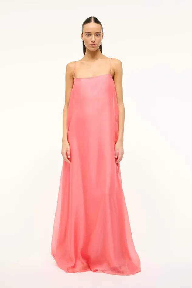 Women Dresses STAUD STAUD MAXI DELFINA DRESS FLAMINGO
