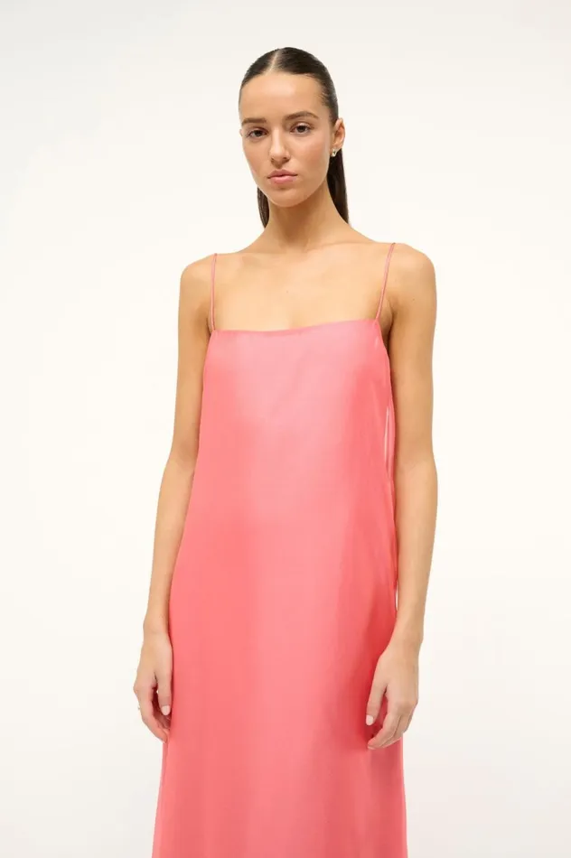 Women Dresses STAUD STAUD MAXI DELFINA DRESS FLAMINGO Women Dresses STAUD STAUD MAXI DELFINA DRESS FLAMINGO