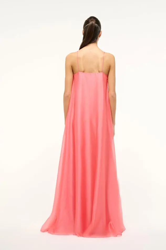 Women Dresses STAUD STAUD MAXI DELFINA DRESS FLAMINGO Women Dresses STAUD STAUD MAXI DELFINA DRESS FLAMINGO