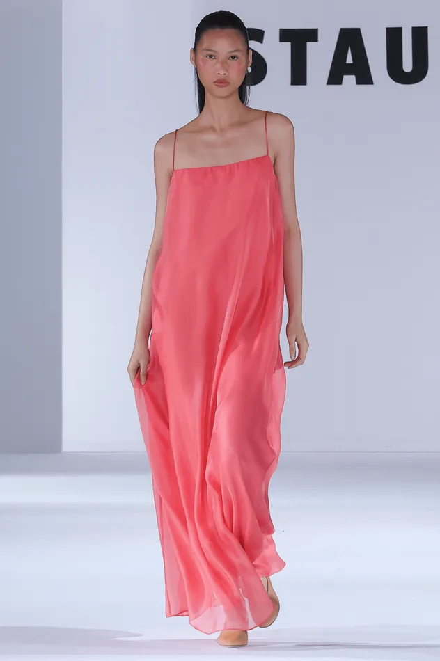 Women Dresses STAUD STAUD MAXI DELFINA DRESS FLAMINGO Women Dresses STAUD STAUD MAXI DELFINA DRESS FLAMINGO