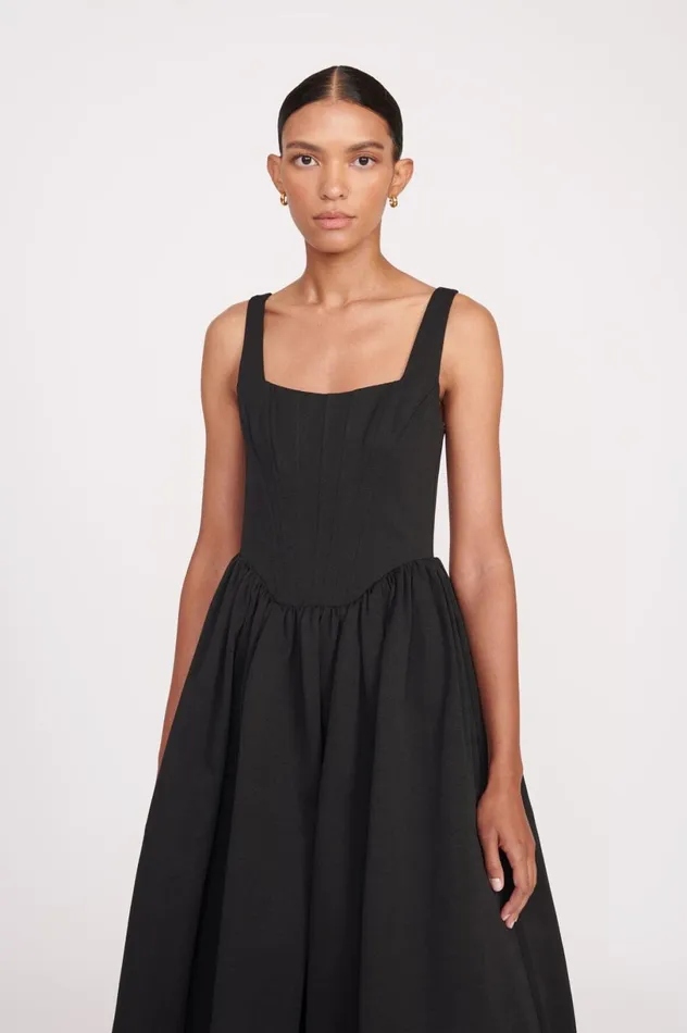 Women Dresses STAUD STAUD MAXI LANDSCAPE DRESS BLACK Women Dresses STAUD STAUD MAXI LANDSCAPE DRESS BLACK