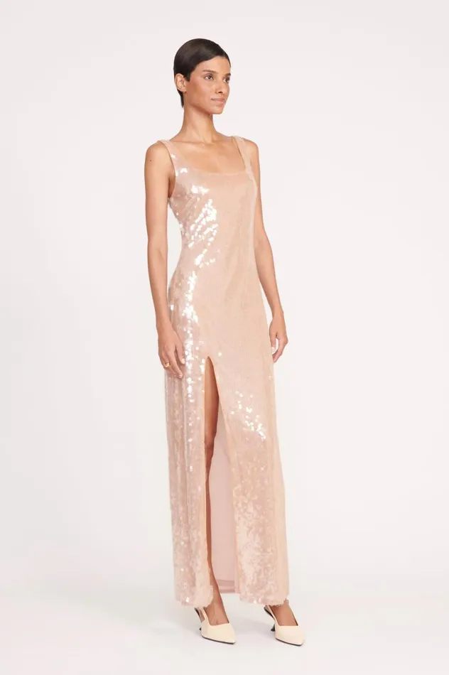 Women Dresses STAUD STAUD MAXI LE SABLE DRESS BEIGE Women Dresses STAUD STAUD MAXI LE SABLE DRESS BEIGE
