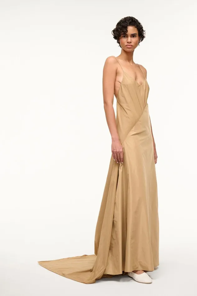 Women Dresses STAUD STAUD MAXI LEONARDO DRESS FAWN Women Dresses STAUD STAUD MAXI LEONARDO DRESS FAWN