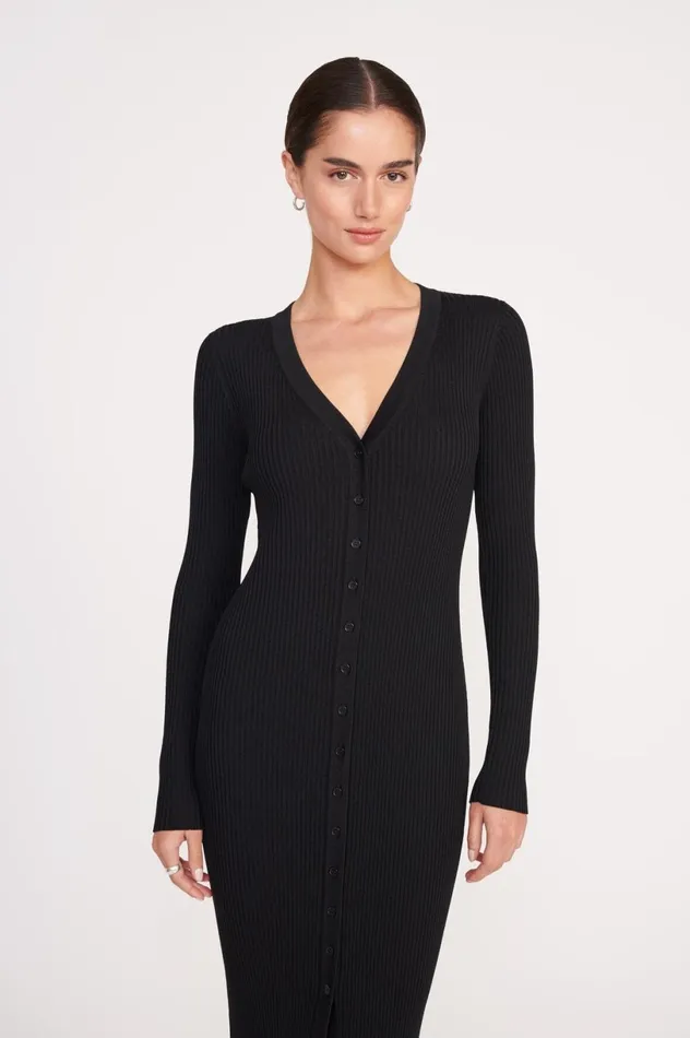 Women Dresses STAUD STAUD MAXI SHOKO SWEATER BLACK Women Dresses STAUD STAUD MAXI SHOKO SWEATER BLACK