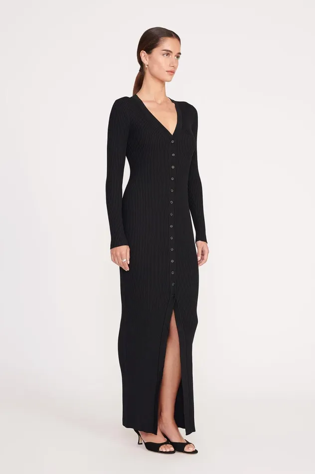 Women Dresses STAUD STAUD MAXI SHOKO SWEATER BLACK Women Dresses STAUD STAUD MAXI SHOKO SWEATER BLACK