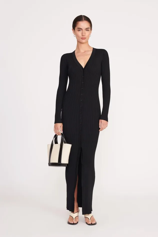 Women Dresses STAUD STAUD MAXI SHOKO SWEATER BLACK Women Dresses STAUD STAUD MAXI SHOKO SWEATER BLACK