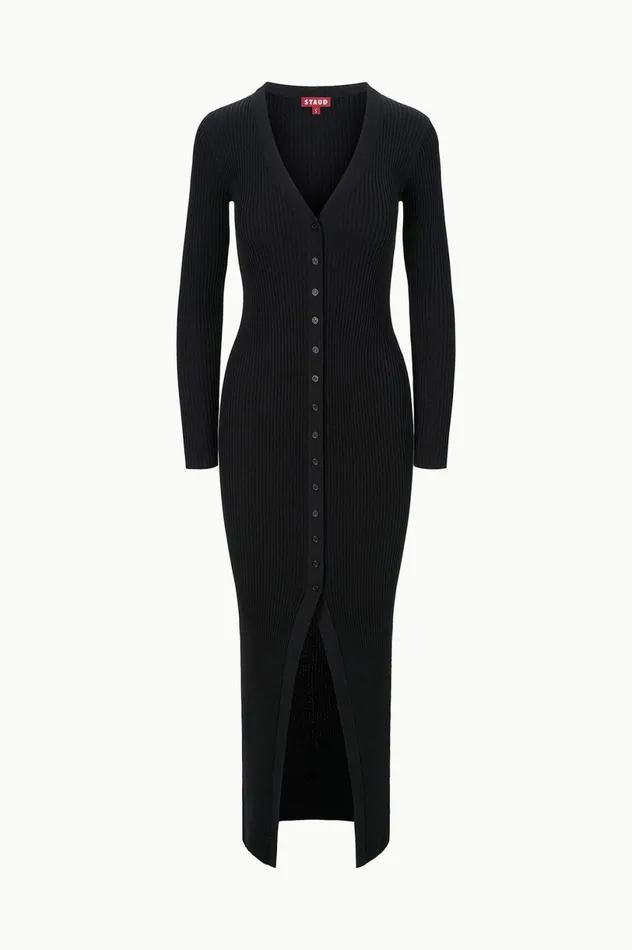 Women Dresses STAUD STAUD MAXI SHOKO SWEATER BLACK Women Dresses STAUD STAUD MAXI SHOKO SWEATER BLACK