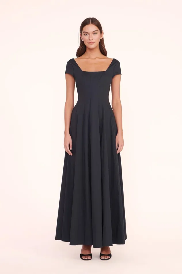 Women Dresses STAUD STAUD MAXI SHORT SLEEVE WELLS DRESS BLACK
