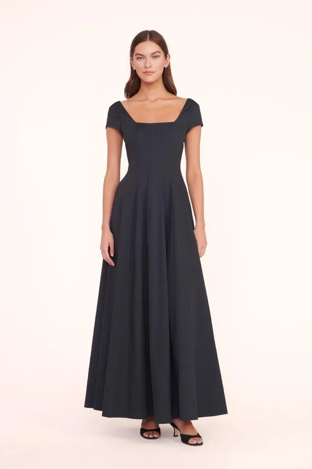 Women Dresses STAUD STAUD MAXI SHORT SLEEVE WELLS DRESS BLACK Women Dresses STAUD STAUD MAXI SHORT SLEEVE WELLS DRESS BLACK