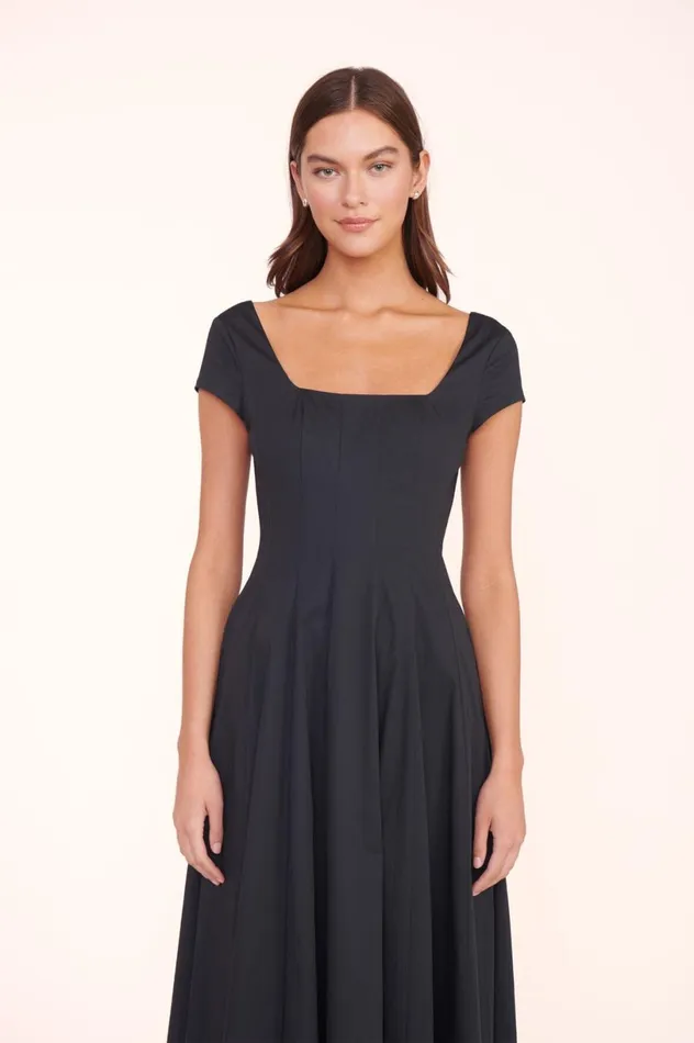 Women Dresses STAUD STAUD MAXI SHORT SLEEVE WELLS DRESS BLACK Women Dresses STAUD STAUD MAXI SHORT SLEEVE WELLS DRESS BLACK
